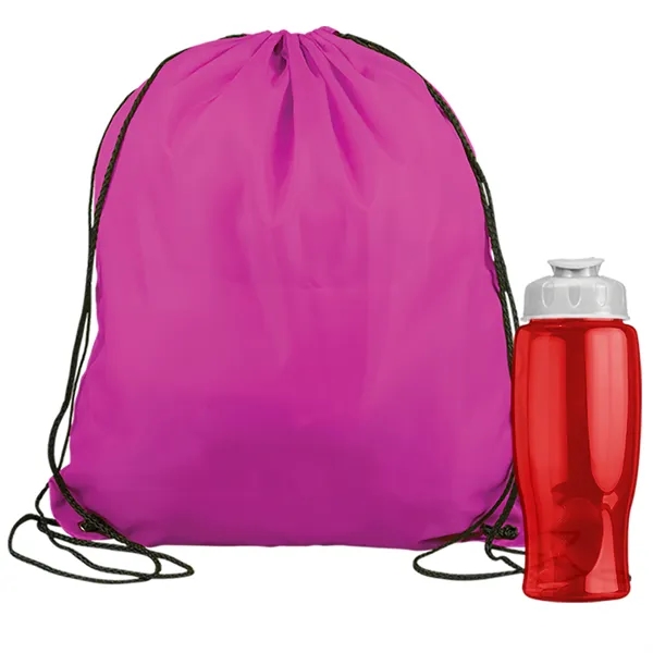 Drawstring backpack in a bottle combo kit.... from ASI 40480 Koozie Group