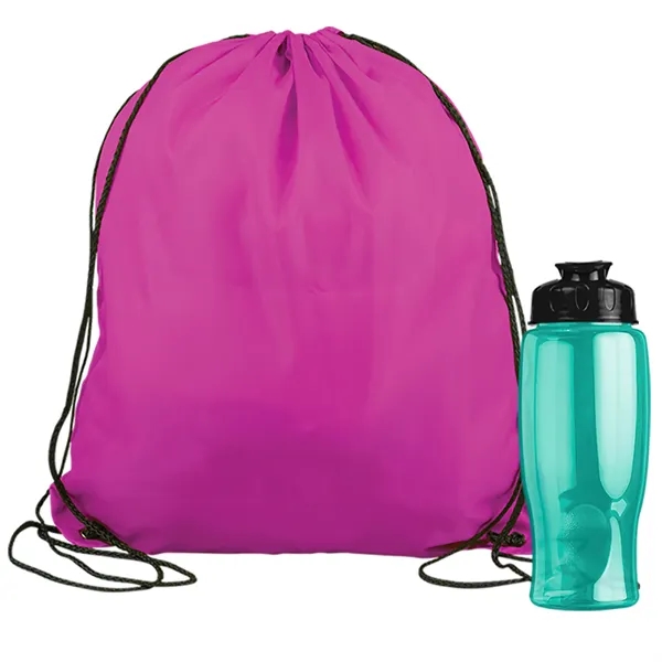 Drawstring backpack in a bottle combo kit.... from ASI 40480 Koozie Group