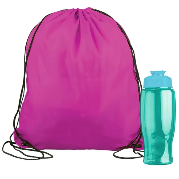 Drawstring backpack in a bottle combo kit.... from ASI 40480 Koozie Group