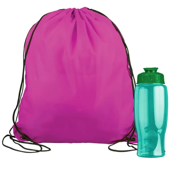 Drawstring backpack in a bottle combo kit.... from ASI 40480 Koozie Group