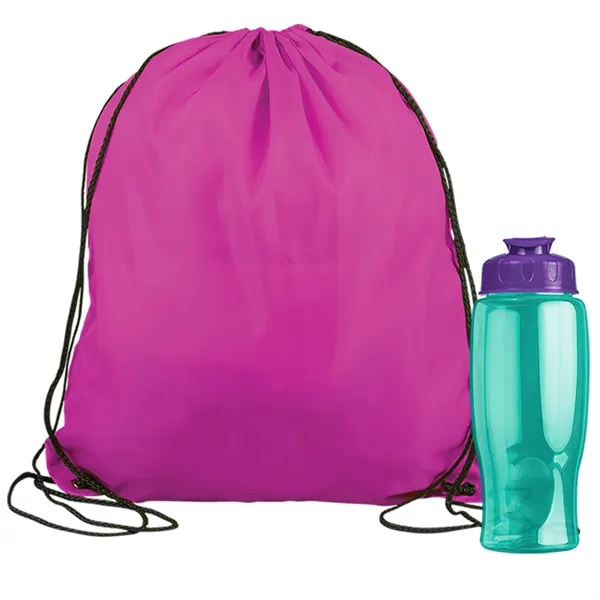 Drawstring backpack in a bottle combo kit.... from ASI 40480 Koozie Group
