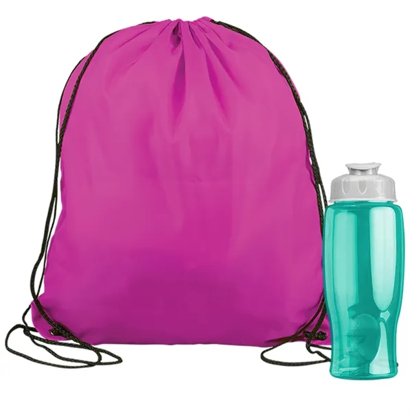 Drawstring backpack in a bottle combo kit.... from ASI 40480 Koozie Group