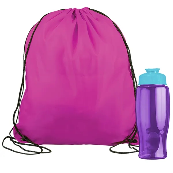 Drawstring backpack in a bottle combo kit.... from ASI 40480 Koozie Group