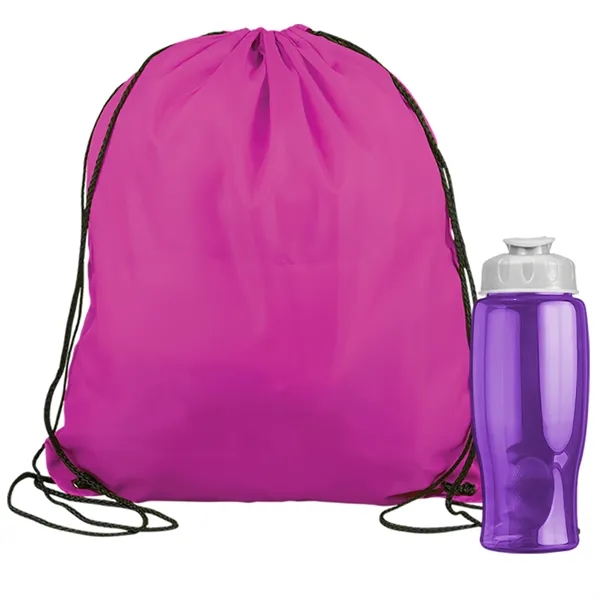 Drawstring backpack in a bottle combo kit.... from ASI 40480 Koozie Group
