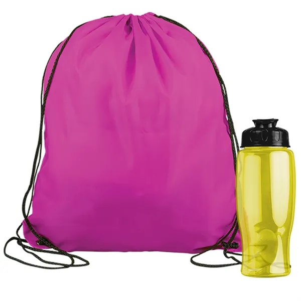 Drawstring backpack in a bottle combo kit.... from ASI 40480 Koozie Group