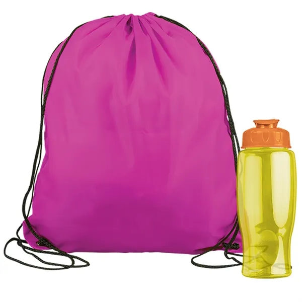 Drawstring backpack in a bottle combo kit.... from ASI 40480 Koozie Group