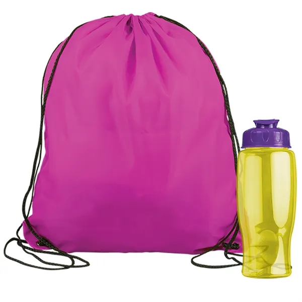 Drawstring backpack in a bottle combo kit.... from ASI 40480 Koozie Group