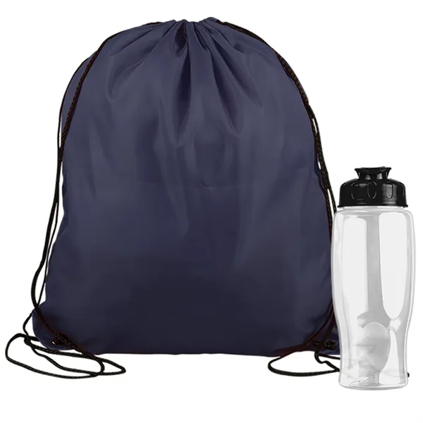 Drawstring backpack in a bottle combo kit.... from ASI 40480 Koozie Group