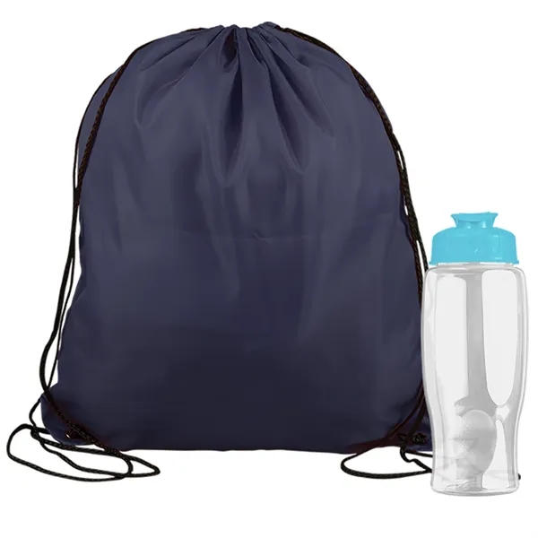 Drawstring backpack in a bottle combo kit.... from ASI 40480 Koozie Group