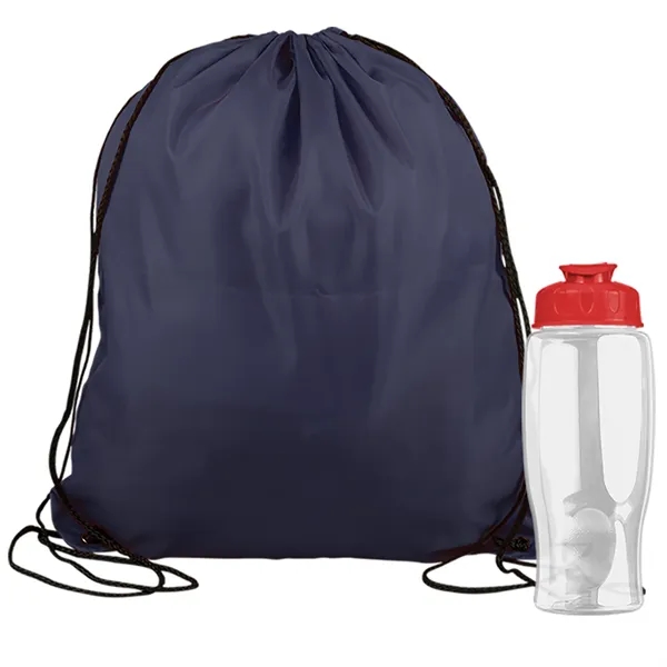 Drawstring backpack in a bottle combo kit.... from ASI 40480 Koozie Group