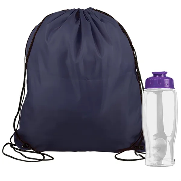Drawstring backpack in a bottle combo kit.... from ASI 40480 Koozie Group