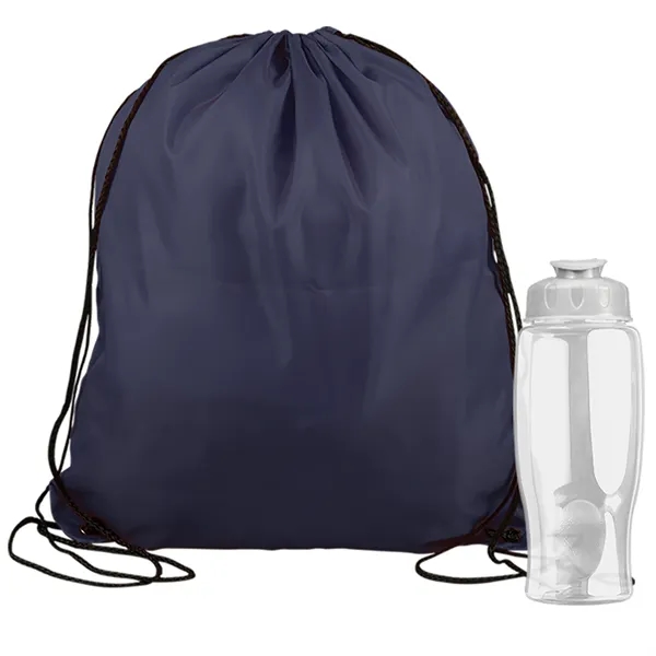 Drawstring backpack in a bottle combo kit.... from ASI 40480 Koozie Group