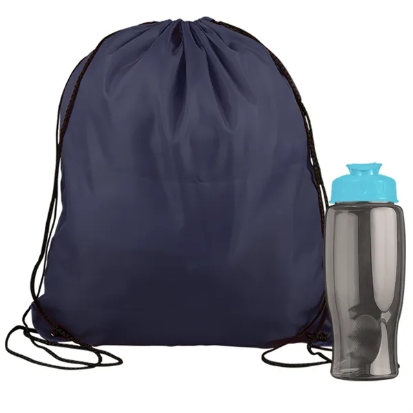 Drawstring backpack in a bottle combo kit.... from ASI 40480 Koozie Group