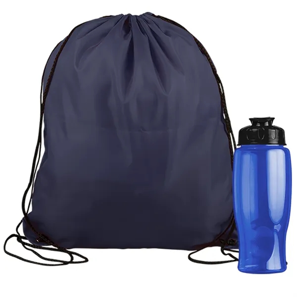 Drawstring backpack in a bottle combo kit.... from ASI 40480 Koozie Group