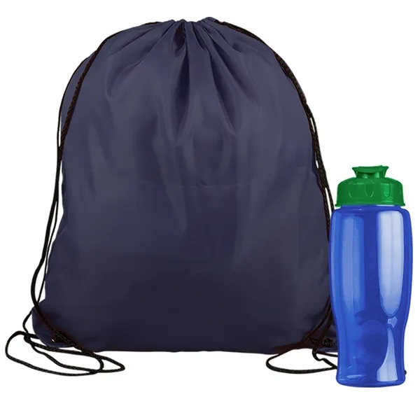 Drawstring backpack in a bottle combo kit.... from ASI 40480 Koozie Group