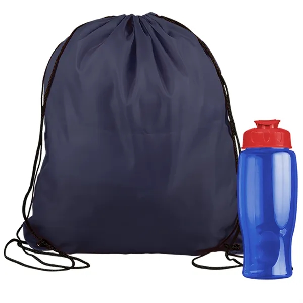 Drawstring backpack in a bottle combo kit.... from ASI 40480 Koozie Group