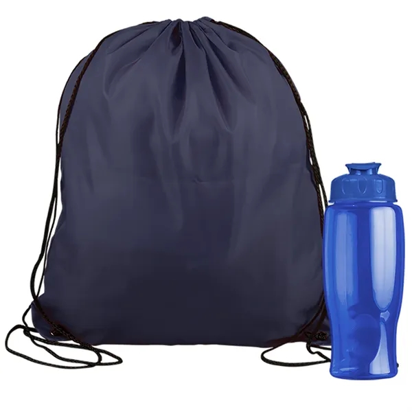 Drawstring backpack in a bottle combo kit.... from ASI 40480 Koozie Group