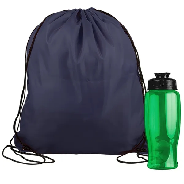 Drawstring backpack in a bottle combo kit.... from ASI 40480 Koozie Group