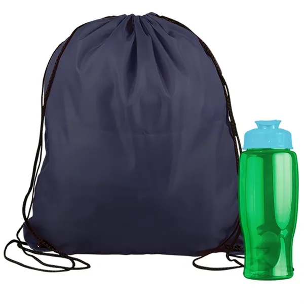 Drawstring backpack in a bottle combo kit.... from ASI 40480 Koozie Group