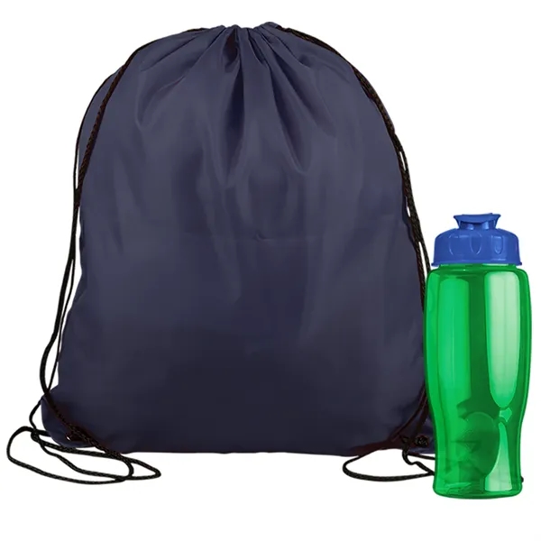 Drawstring backpack in a bottle combo kit.... from ASI 40480 Koozie Group