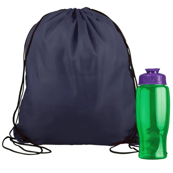Drawstring backpack in a bottle combo kit.... from ASI 40480 Koozie Group