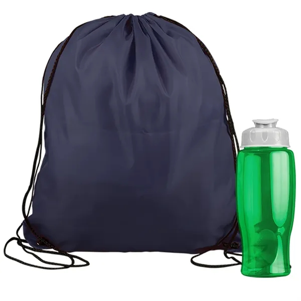 Drawstring backpack in a bottle combo kit.... from ASI 40480 Koozie Group