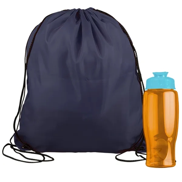 Drawstring backpack in a bottle combo kit.... from ASI 40480 Koozie Group