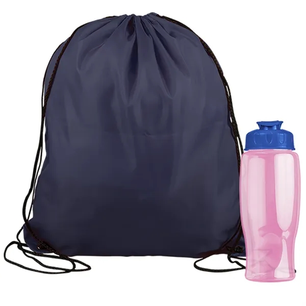 Drawstring backpack in a bottle combo kit.... from ASI 40480 Koozie Group