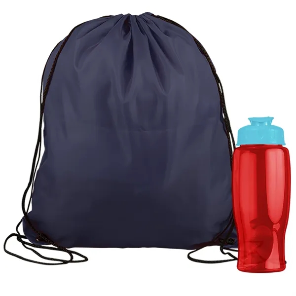 Drawstring backpack in a bottle combo kit.... from ASI 40480 Koozie Group