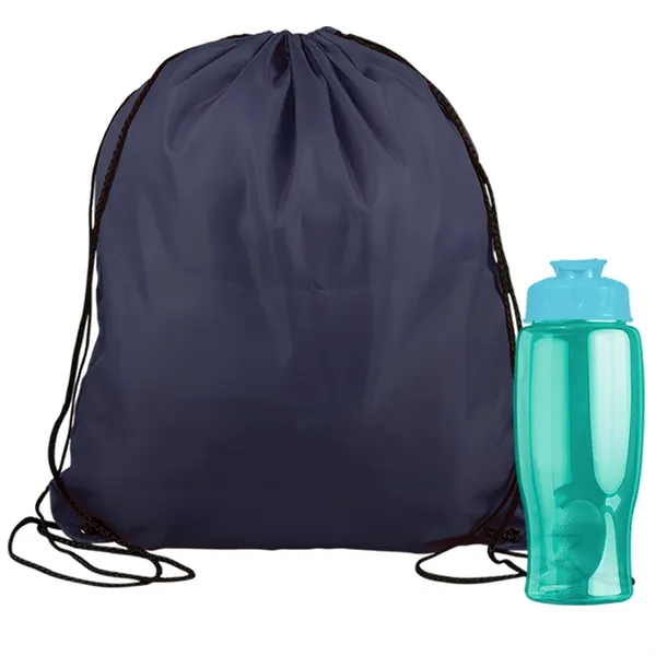 Drawstring backpack in a bottle combo kit.... from ASI 40480 Koozie Group