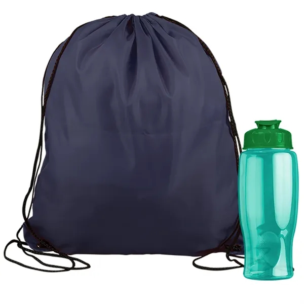 Drawstring backpack in a bottle combo kit.... from ASI 40480 Koozie Group