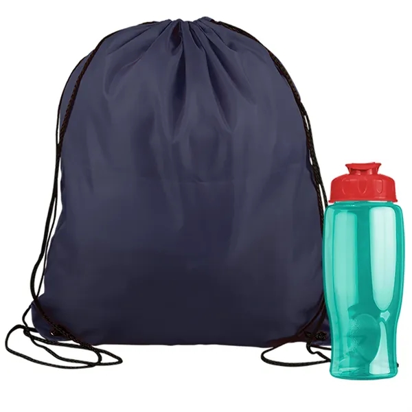 Drawstring backpack in a bottle combo kit.... from ASI 40480 Koozie Group