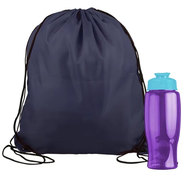 Drawstring backpack in a bottle combo kit.... from ASI 40480 Koozie Group