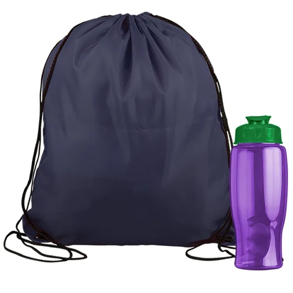 Drawstring backpack in a bottle combo kit.... from ASI 40480 Koozie Group