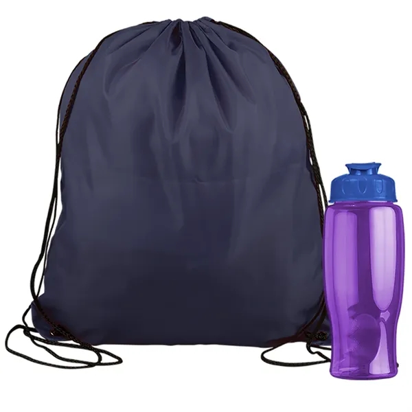 Drawstring backpack in a bottle combo kit.... from ASI 40480 Koozie Group