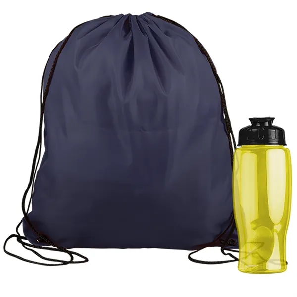 Drawstring backpack in a bottle combo kit.... from ASI 40480 Koozie Group