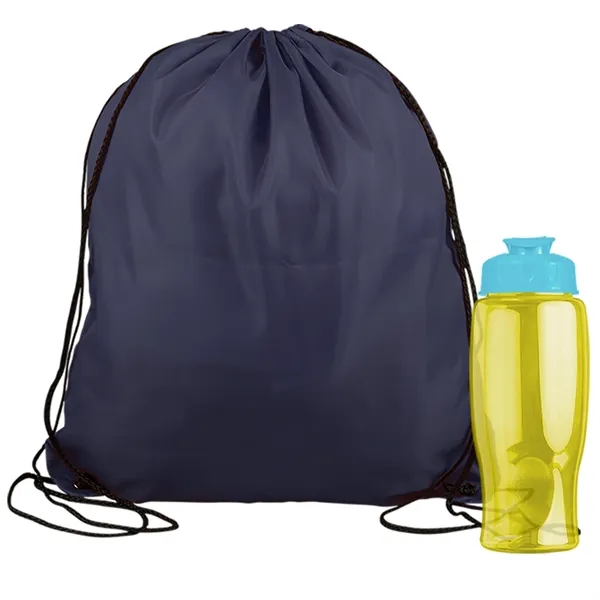 Drawstring backpack in a bottle combo kit.... from ASI 40480 Koozie Group