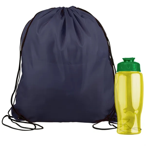 Drawstring backpack in a bottle combo kit.... from ASI 40480 Koozie Group