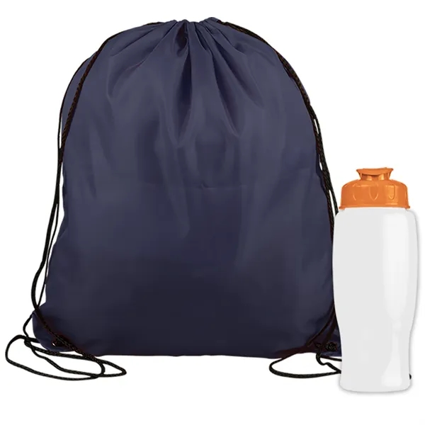 Drawstring backpack in a bottle combo kit.... from ASI 40480 Koozie Group
