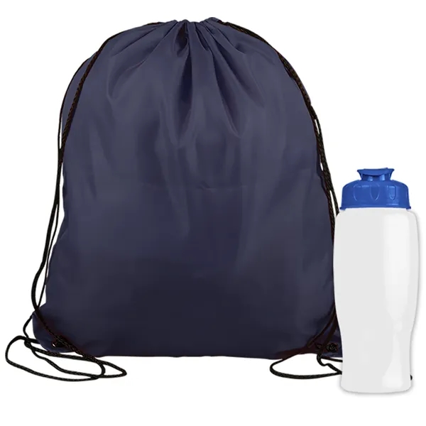 Drawstring backpack in a bottle combo kit.... from ASI 40480 Koozie Group