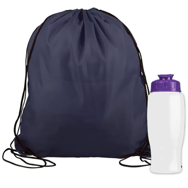 Drawstring backpack in a bottle combo kit.... from ASI 40480 Koozie Group