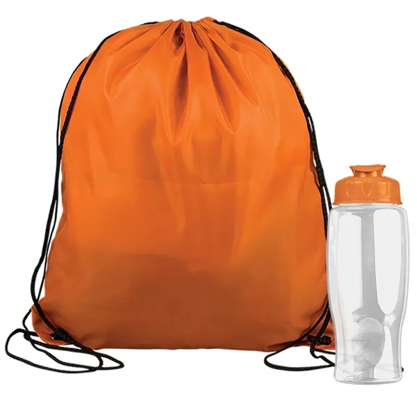 Drawstring backpack in a bottle combo kit.... from ASI 40480 Koozie Group
