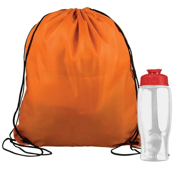 Drawstring backpack in a bottle combo kit.... from ASI 40480 Koozie Group