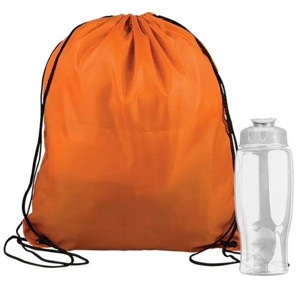 Drawstring backpack in a bottle combo kit.... from ASI 40480 Koozie Group