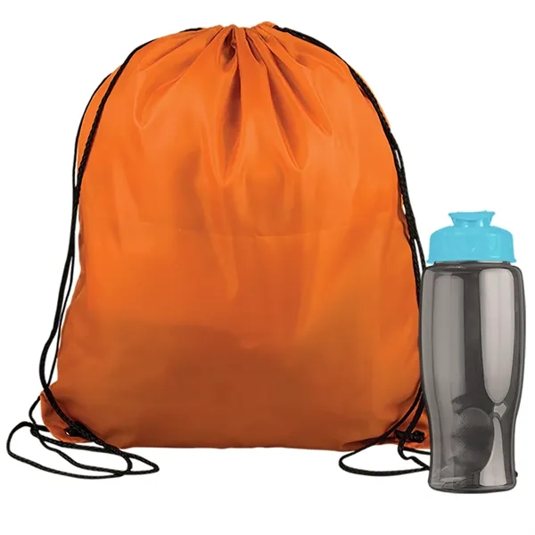 Drawstring backpack in a bottle combo kit.... from ASI 40480 Koozie Group