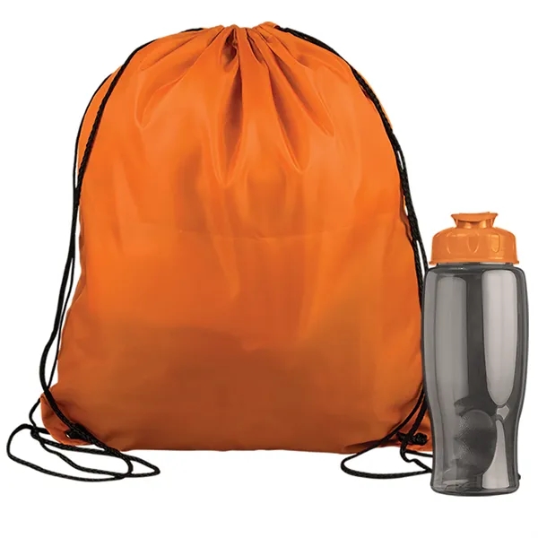 Drawstring backpack in a bottle combo kit.... from ASI 40480 Koozie Group