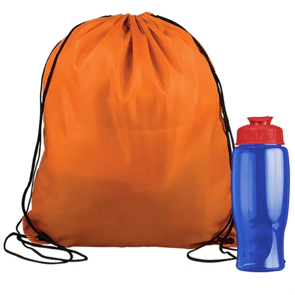 Drawstring backpack in a bottle combo kit.... from ASI 40480 Koozie Group