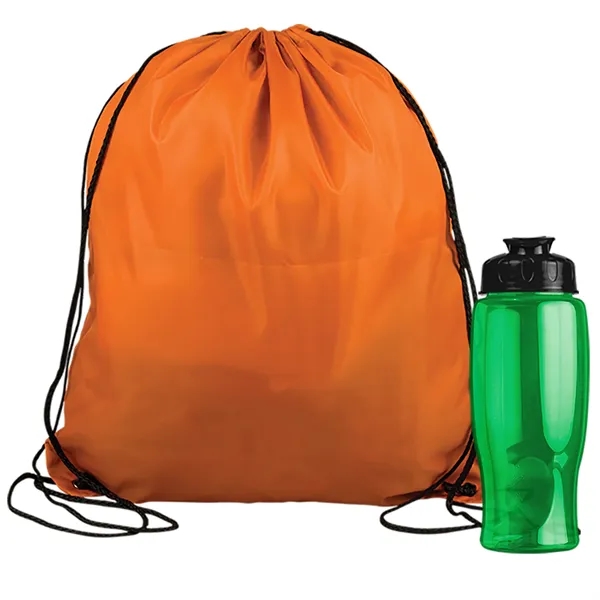 Drawstring backpack in a bottle combo kit.... from ASI 40480 Koozie Group