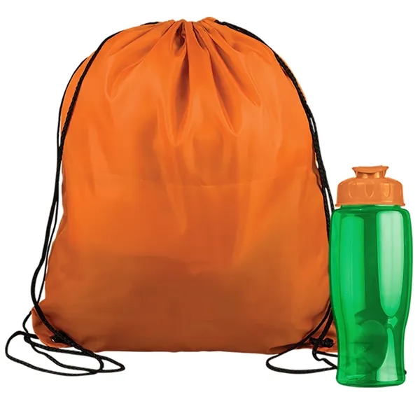 Drawstring backpack in a bottle combo kit.... from ASI 40480 Koozie Group