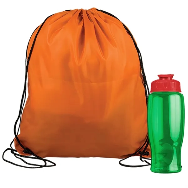 Drawstring backpack in a bottle combo kit.... from ASI 40480 Koozie Group